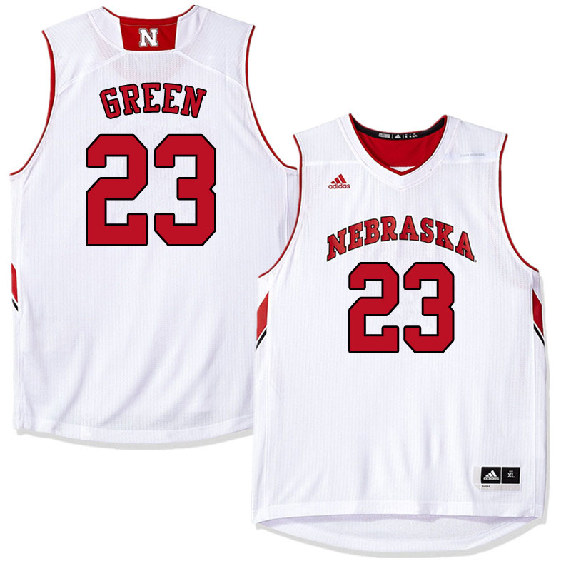 Men #23 Jervay Green Nebraska Cornhuskers College Basketball Jerseys Sale-White - Click Image to Close